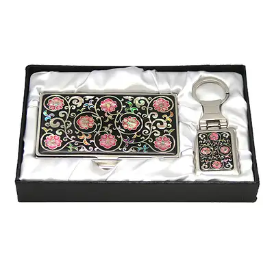 螺鈿名刺ケース&キー2種セット 唐草花文様