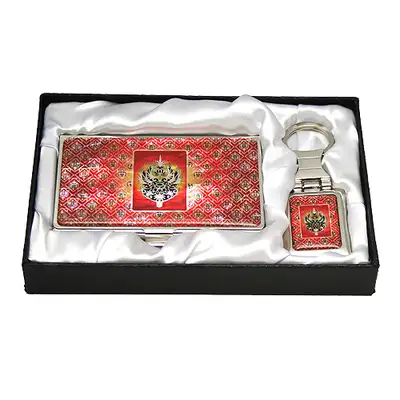 螺鈿名刺ケース&鍵2種 武寧王冠装飾