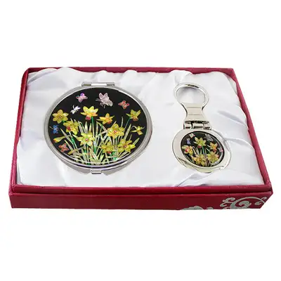 贝壳镜钥匙2种套装 水仙花