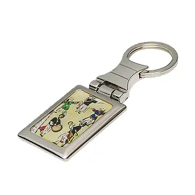 Mother-of-Pearl Square Keyring - Nongak Folk Play