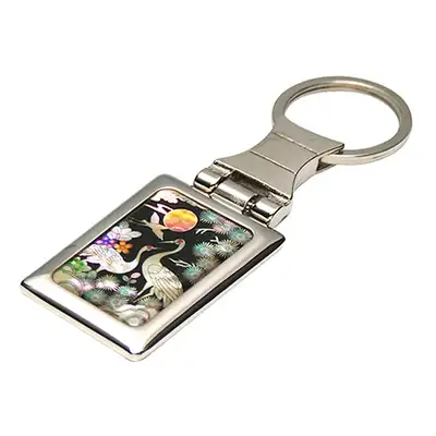 Mother-of-Pearl Square Keyring Palace Crane 2