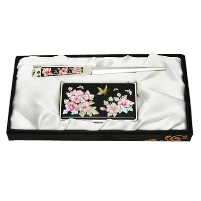 Mother-of-Pearl Business Card Case and Letter Opener Set, 2-Piece Mugunghwa