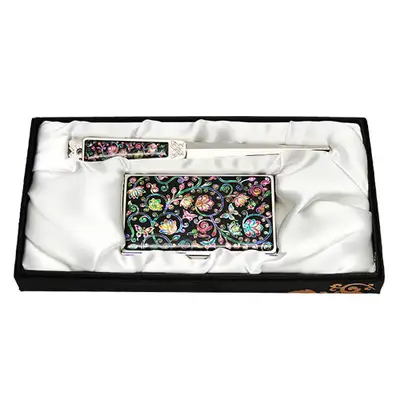 Mother-of-Pearl Business Card Case Jigkal 2 Types Vine Flower
