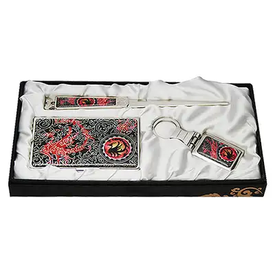 Mother-of-Pearl Business Card Case Knife 3-Piece Set Three-Legged Crow 2