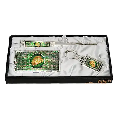 Mother-of-Pearl Business Card Case Jical 3-Piece Set with Sumagsae Pattern