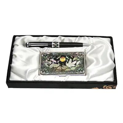Nacre Ballpoint Pen and Business Card 2-Piece Set Dancho Cranes