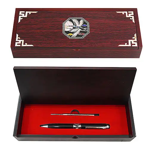 Pilham Mother-of-Pearl Ballpen Set - Octagonal Crane and Pine