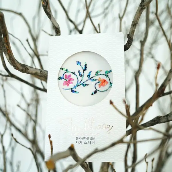 蓮花雙朵貝殼貼紙 — 1