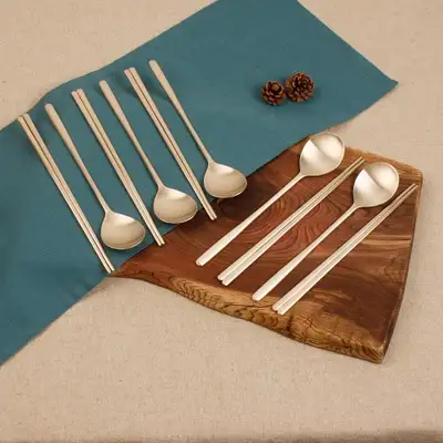 [Myungseong Yugi] Ilja Minsu Spoon 5-Person Bangja Yugi Spoon Set