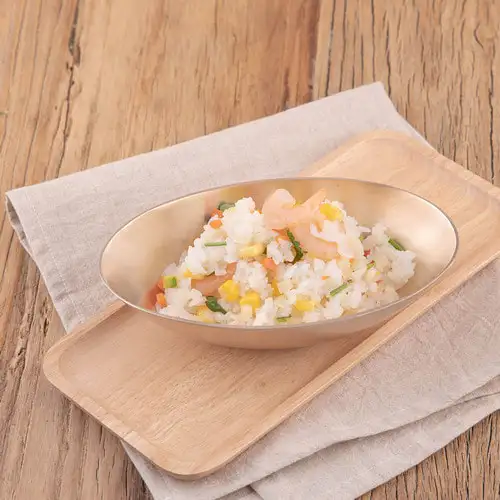 Myeongseong Bangjjayugi Oval Salad Bowl (Small) Half-Moon Bowl Pasta Bowl — 2