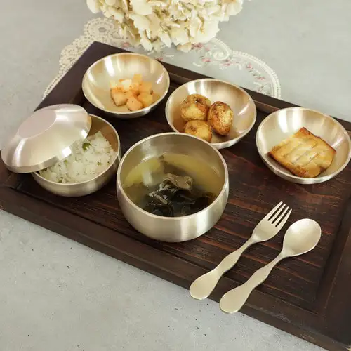Myungsung Bangja Infant Tableware Set - Bowl & Spoon/Fork Set — 3