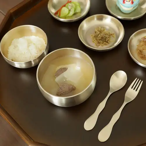 Myungsung Bangja Infant Tableware Set - Bowl & Spoon/Fork Set — 5