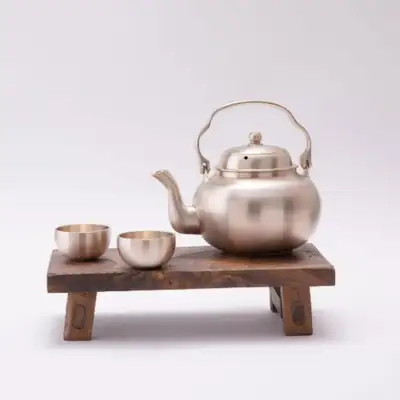 [Myeongseong Yugi] 2-Person Liquor Kettle and Cup Set (0.8L) Brass Liquor Kettle