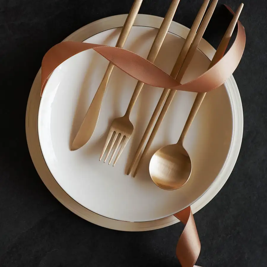Bangjjayugi Bronze Tableware Western Dinner 1-Person Complete Set 5P — 1