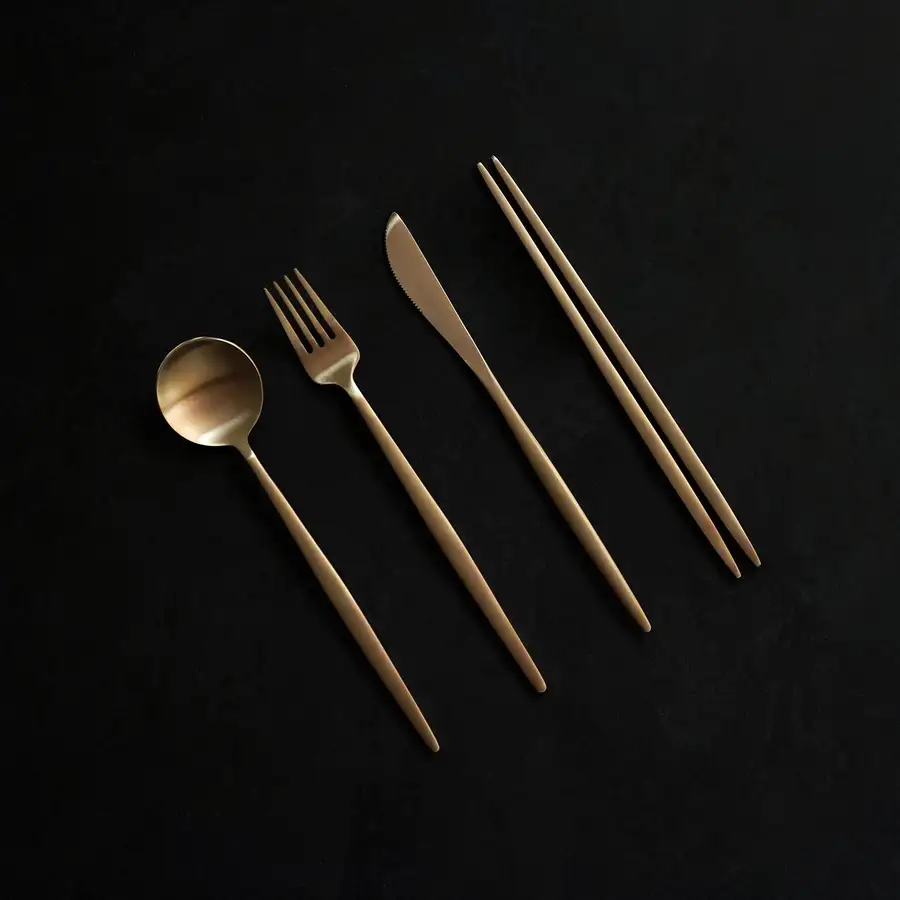 Bangjjayugi Bronze Tableware Western Dinner 1-Person Complete Set 5P — 2