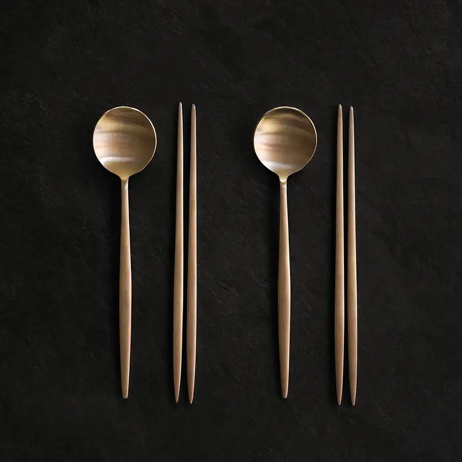 Bangjjayugi Bronze Tableware Western Dinner 1-Person Complete Set 5P — 5