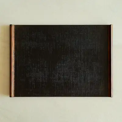 Domestic-Made Lacquered Handle Tray Black