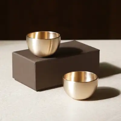 Bangjja Yugi Brass Moon Soju Cups 2-Piece Set