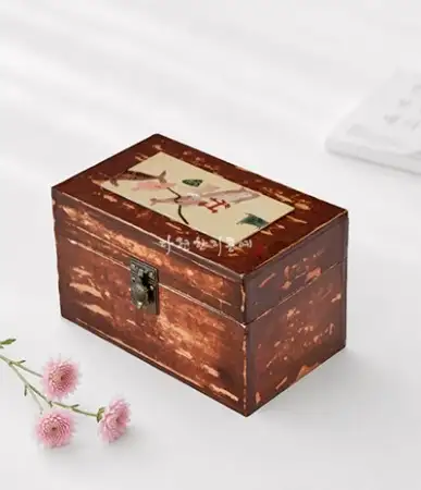 Rock Art Square Storage Box (Brown)