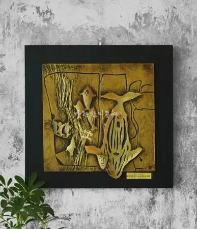 Bangudae Petroglyphs Hangjae Frame (Square, Dark Green)