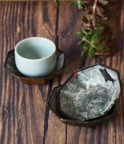 Rock Carving Concave Tea Coaster — 1