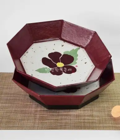 Windflower Octagonal Fruit Plate (Deep Purple)