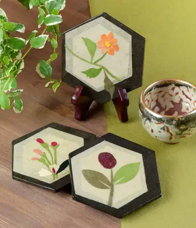Hanji Flower Tea Coaster (Hexagonal)