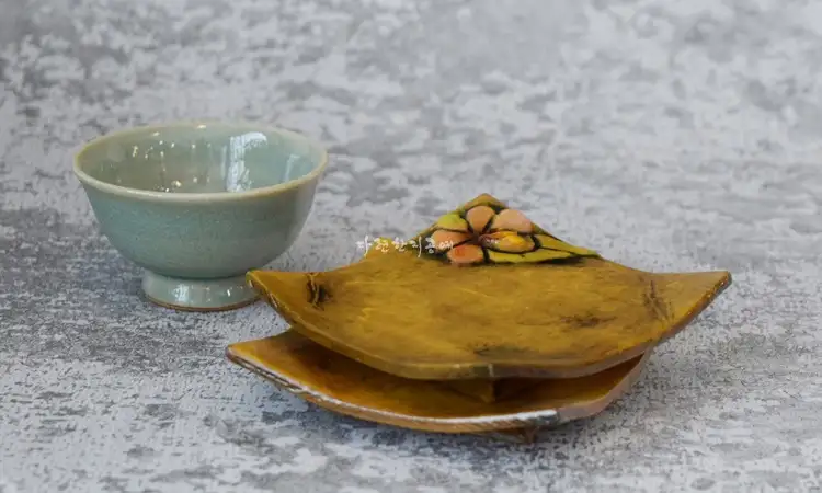 Rose of Sharon Roof Tile Tea Cup Coaster