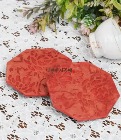 Peony Pattern Octagonal Tea Coaster
