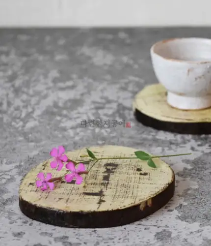 Vintage Hanji Tea Coaster (Round) — 2