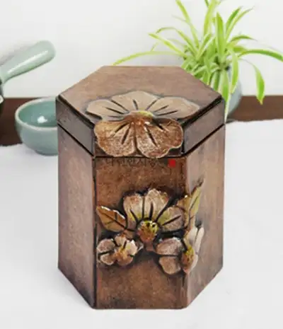 Anemone Flower Hanji Tea Canister (Medium)