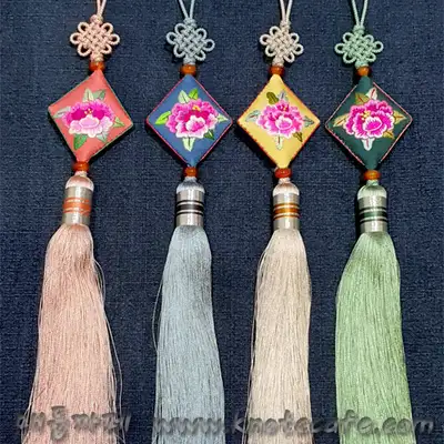 Hanbok Norigae Peony Hand-sewn Charm