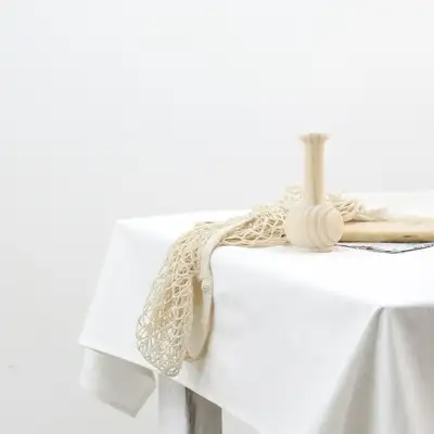 麻布 白アイボリー 展示会 イベント フリマ テーブルクロス 食卓布 4SIZE