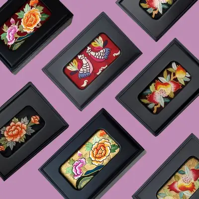伝統手刺繍ミニジュエリーボックス・名刺入れ