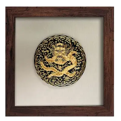 金糸 衮竜袍 刺繍 額縁（小）