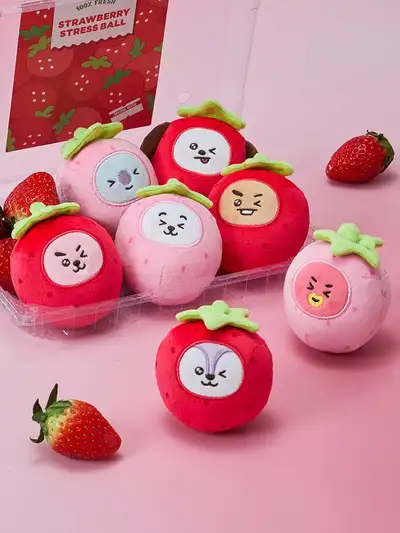 BT21ストロベリーパーティ ストレスボール ぬいぐるみ