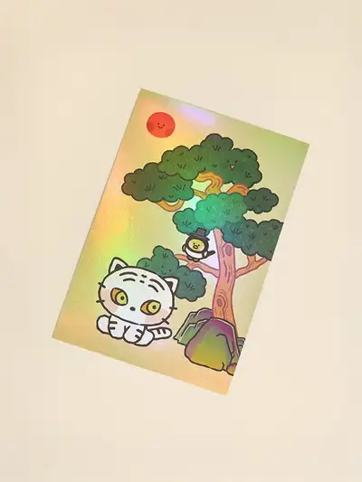 ラインフレンズ ミニニ K-スーベニア 虎&カササギ ポストカード
