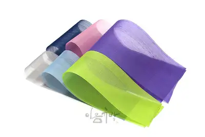 Silk Pongee Fabric Scraps Bundle - Traditional Korean Craft Materials, Jogakbo, Hanbok Accents, Pure Silk