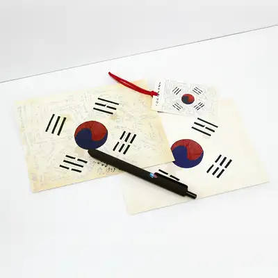 太極旗明信片+原子筆+書籤組合