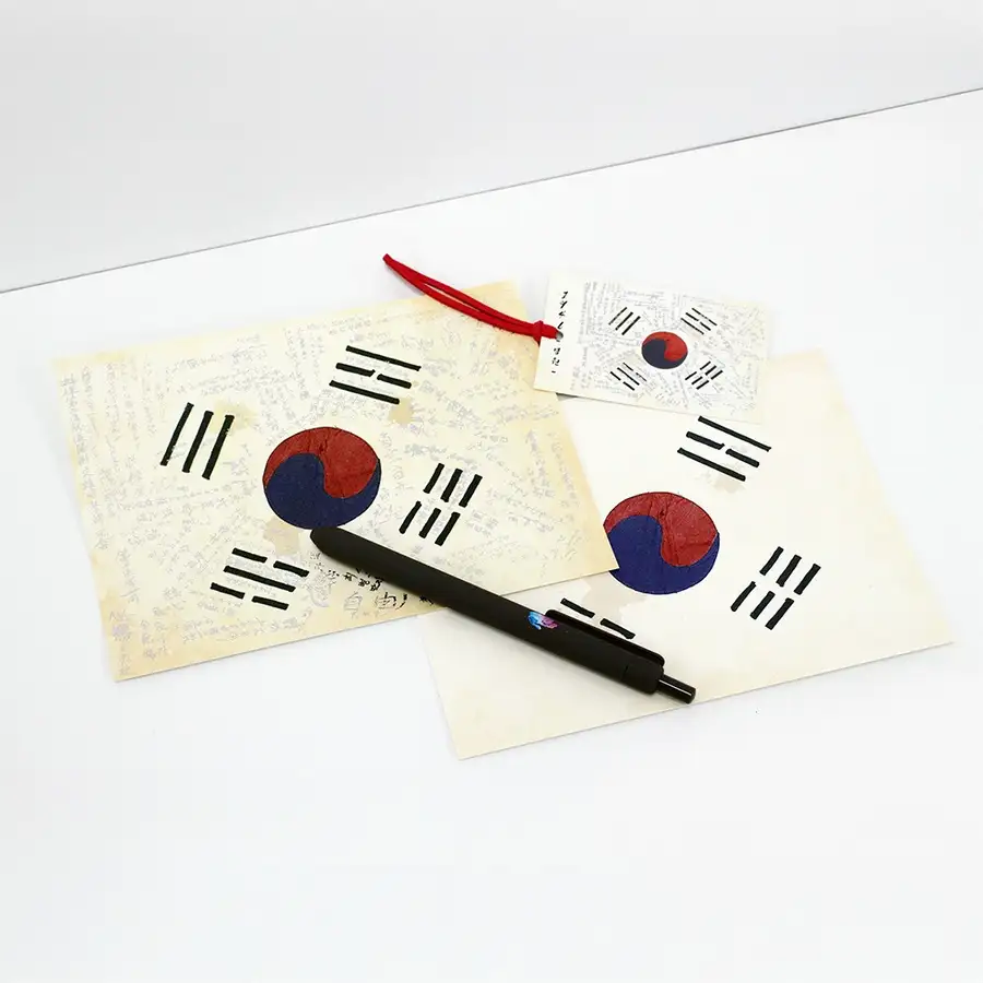 太极旗明信片+圆珠笔+书签套装