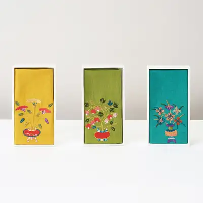 刺绣花卉吉祥纹样手帕