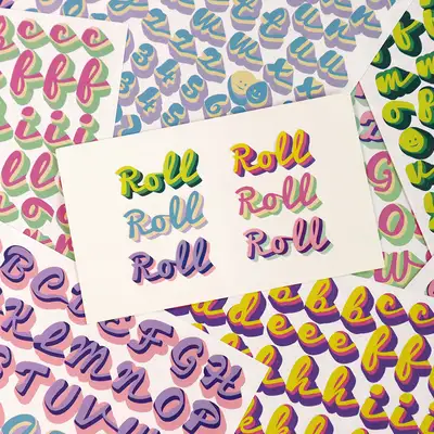 Rolling Alphabet Number Sticker Pack