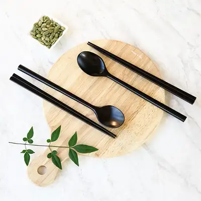 生漆塗り 大人用スプーン・箸セット(2人用)