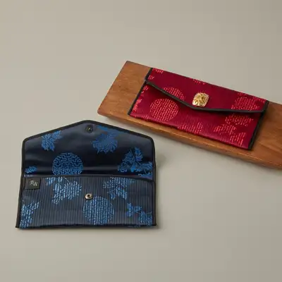 양シルク二重織り キルティング多用途財布