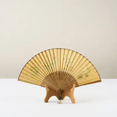 草虫図 扇