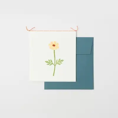 韓紙一針卡 - 黃花波斯菊