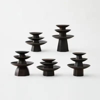 黒粘土スープ椀 S/M/L (丸型/低多角形/多角形/八角形/菱形)