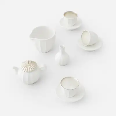 銀蓋3人用茶器セット