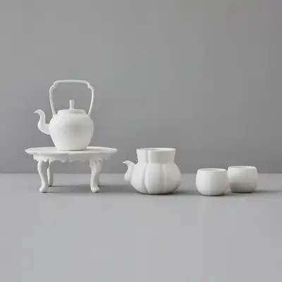 花唐木盆茶器セット(白)