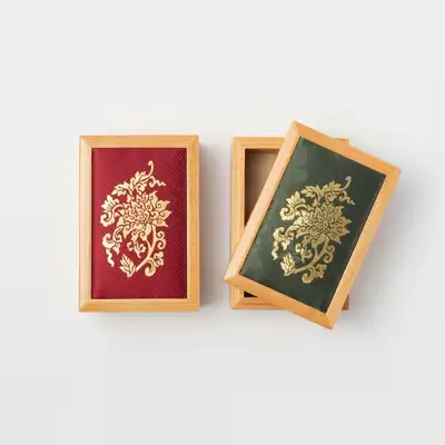 伝統金箔蓮花文名刺入れ(1p)